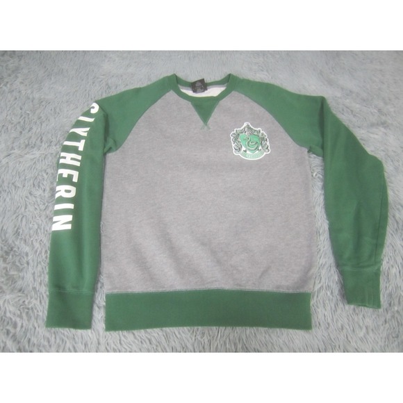 Harry Potter Other - Harry Potter Adult Medium Gray Green Sweatshirt House of Slytherin Raglan Long S